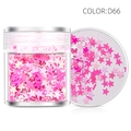 Séquins à ongles en forme d'étoile mélange rose et blanc D66 avec pot plastique - D66-Étoile Rose / Bouteille Simple