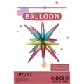 22 inch gradient starburst aluminum foil balloon with pink blue yellow green finish - Gradient