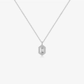 Collana classica in argento sterling 925 con pendente esagonale in zircone colore argento - Argento 925 / Argento
