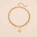 Collana in acciaio inossidabile dorato con piccole stelle e un grande ciondolo a ottogramma - 3# Stile Ottagramma
