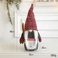 Christmas gnome doll with red knitted hat and wooden skis, 38cm festive home decoration - 38CM Red Double Braids