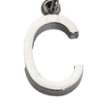 Brushed stainless steel letter C pendant with silver finish and vertical texture - Steel C (With Chain) / Silver-Letter C