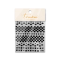 Autocollants ongles japonais avec damier noir et blanc, motifs d'étoiles et de cœurs - Style Damier Noir Cœur Étoile (to2484)