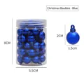 Set of 48 blue electroplated 1.5cm mini Christmas ball ornaments in clear storage tube - Blue