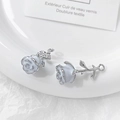 Detail of silver rose pendants with white enamel petals for jewelry making accessories - Large White Rose / #10 Single Price
