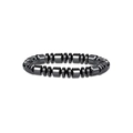 Herren Hämatit Armband mit 8mm polierten schwarzen Zylinderperlen und flachen Distanzstücken - Zylindrisches Hämatit-Armband