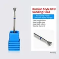 Blue-base flying saucer diamond nail drill bit for Russian cuticle removal and pre-treatment - PG-69 Medium Coarse-Russian UFO