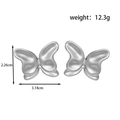 Silver vintage butterfly earrings in stainless steel with 2.26cm height dimensions - Silver Butterfly Style