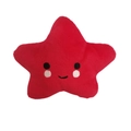 Star-shaped plush dog toy in vibrant red with a cute embroidered smiling face - Red Pentagram