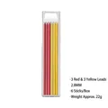 Deep hole woodworking pencil refills with 3 red and 3 yellow 2.8mm leads in a box - 3 Red 3 Yellow Leads (6 Pcs/Box)