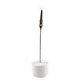 White round memo clip holder with silver wire and crocodile clamp for party table decor - Round White