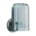 Bicchiere porta spazzolino da parete grigio scuro con supporto trasparente in plastica - Blu Cristallo (Set Lavaggio)