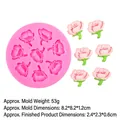 Moule en silicone rose avec cavités fleur de cerisier pour décor de gâteau ou résine - 4# Fleur à huit pétales (B1109) / Rose