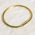 Elegante bracciale a catena a serpente in acciaio inossidabile dorato con chiusura a scatto - Oro
