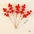 5-piece artificial red berry stems for Christmas decor, 18cm length with glossy finish - 7-Head Red Berry Sprays 5 Bundles