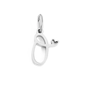 Polished silver stainless steel letter O pendant with small heart charm for DIY jewelry - Letter O / Steel