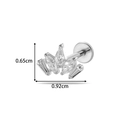 Silver G23 titanium labret stud with marquise and rectangular clear zircons - Crown Shape Style (T2555-4) / Silver