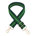 3.8cm wide gradient polka dot shoulder strap with gold metal hooks and adjustable length - Dark Green