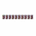 Rainbow plated hollow patterned metal hair beads for braids in a neat horizontal row - Swirl 10pcs Set 3#
