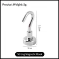 Silver magnetic hook with 1cm base and 3.2cm height for versatile storage - Magnetic Hook / Silver