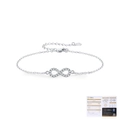 Elegant s925 sterling silver Moebius infinity bracelet featuring shiny moissanite stones - 925 Silver (Inlaid with Moissanite) / Silver