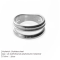 Silver double-layer stainless steel ring in US sizes 5, 6, and 7 for women - US5 / Double Layer Minimalist Line Ring / Silver