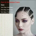 Mix size 233pcs cream white acrylic pearl stickers for hair and festive eye makeup decor - Linked Faux Pearl Stickers