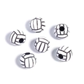 50 Pieces / White And Black Volleyball Style (F094)