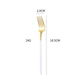 304 stainless steel dinner fork with golden tines and elegant white matte handle - White Gold Medium Fork