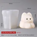DIY rabbit-shaped silicone mold for making 300ml pudding or candles with 148g white base - Cute Dog Pudding Mold ND-03