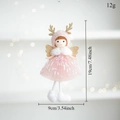 Detail of pink Christmas angel plush pendant with glitter sequins and deer antlers - Antler Girl / Pink