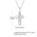 Silver necklace with white mother of pearl cross pendant and adjustable link chain - Mother of Pearl Virgin Mary Oval Steel (PNB322)