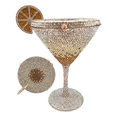 Detail of Martini glass shaped crystal evening clutch with silver and orange gradients - Gin Fizz (Silver Orange Gradient)