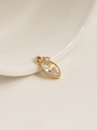 Macro view of 18K gold plated marquise cut zircon pendant charm with dual connection rings - April/White