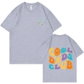T-shirt gris en coton avec imprimé arc-en-ciel Cool Dads Club devant et derrière - XS / Gris (Style COOL DADS CLUB)