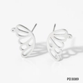 Ohrstecker aus 316L Edelstahl in Silber mit hohlem Schmetterlingsflügel-Design - Silber (PD3089)