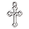 Antieke zilveren kruishanger met hartontwerp voor DIY sieraden maken - Hol kruis 12x19mm 0.5g