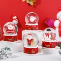 Mini Christmas crystal ball set with snowman and Santa figures and 6.5cm diameter base - NO.28 Santa Riding Reindeer