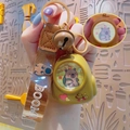 Luminous Capybara mini cube keychain with a BOOM strap and small bell in khaki brown - Capybara Night Light - Turtle Bag