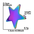 Technical drawing of rainbow star stainless steel earring showing 1.5cm size details - Star Mirror-Iridescent
