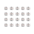 Silver stainless steel spacer beads with white crystals for DIY jewelry, 20-piece set - White