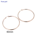 Minimalist 60mm oversized round hoop earrings in polished rose gold stainless steel - 60mm (KE102874-WGJM) / Rose Gold