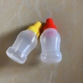 Mini plastic condiment bottles with yellow and red caps for portable lunch salad sauces - Blank Empty Bottles