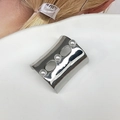 Silver metal U-shaped hair clip with three white pearls in a sleek minimalist design - Silver
