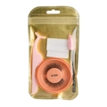 Self-adhesive false eyelashes kit with pink applicator and brush in gold zip bag - Style #100A Set