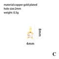Detail of 18K gold-plated copper pendant with 8x4mm dimensions and zircon inlay - Round Pendant-C