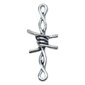 Silberner Metalldornendraht-Anhänger für kreatives DIY-Schmuckdesign - 1 Stück Dornen Doppelösen-Verbinder (40x16mm)
