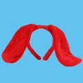 Plush red puppy ear headband for stage performance and cosplay holiday costumes - Red