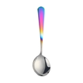 Cuillère ronde en acier inoxydable avec un manche dégradé aux couleurs de l'arc-en-ciel - Arc-en-ciel Dégradé