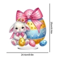 Pintura de diamante DIY Conejo de Pascua y huevo colorido, adorno de mesa de 25 cm de alto - Adorno de conejo y huevo gigante